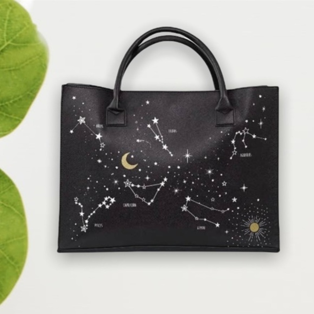 Tote Bag LA Trading Stars Astrology Vegan Textured Leather Luxury Signs